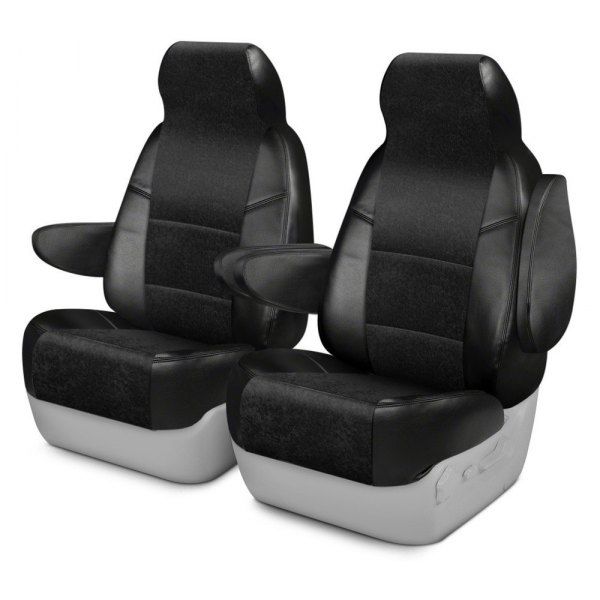 Coverking® - Ultisuede 2nd Row Black & Charcoal Custom Seat Covers