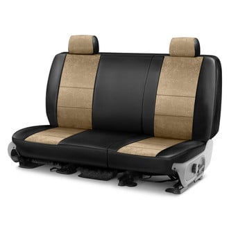 Coverking® - Ultisuede 2nd Row Black & Beige Custom Seat Covers