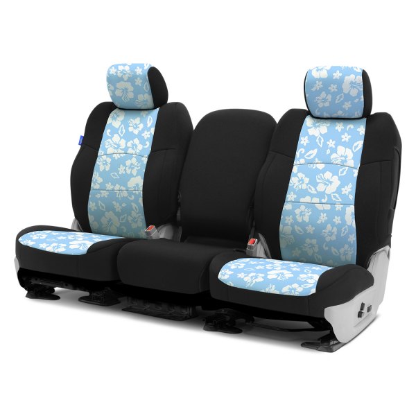 Coverking® - CR-Grade Neoprene 1st Row Black & Hawaiian Sky Custom Seat Covers