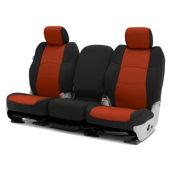 Coverking Cscf89fd9640 Cr Grade Neoprene 1st Row Black Inferno Orange Custom Seat Covers - Coverking Custom Neoprene Seat Covers