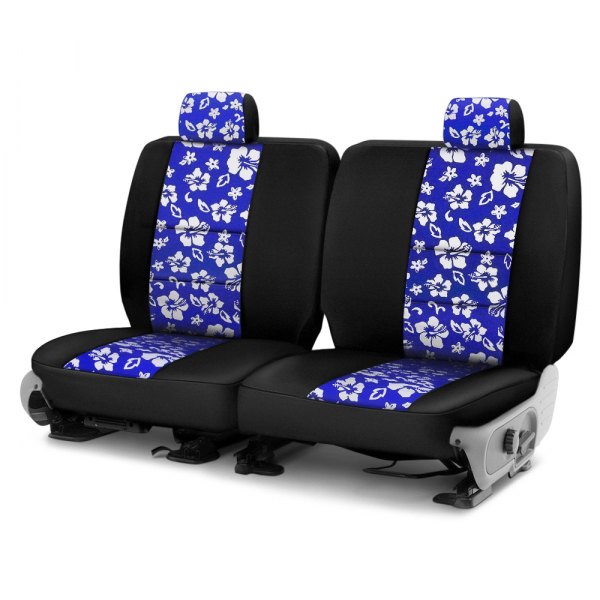 Coverking® - CR-Grade Neoprene 1st Row Black & Hawaiian Blue Custom Seat Covers