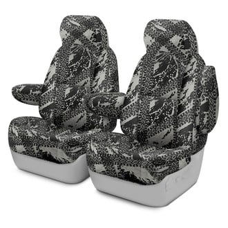Coverking® - Designer Printed Neosupreme Graphic Tire Tracks 1st Row Gray Custom Seat Covers