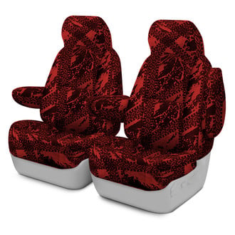 Coverking® - Designer Printed Neosupreme Graphic Tire Tracks 1st Row Red Custom Seat Covers