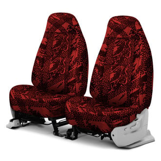 Coverking® - Designer Printed Neosupreme Graphic Tire Tracks 1st Row Red Custom Seat Covers