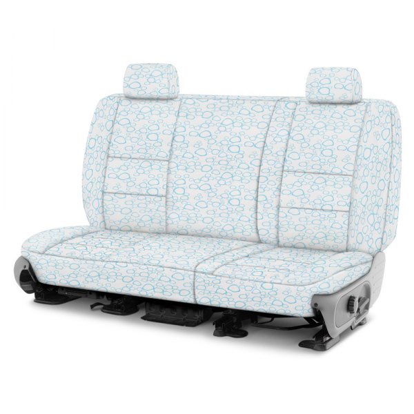 Coverking® - Designer Printed Neosupreme 2nd Row Organic Riverbed Sky over White Custom Seat Covers