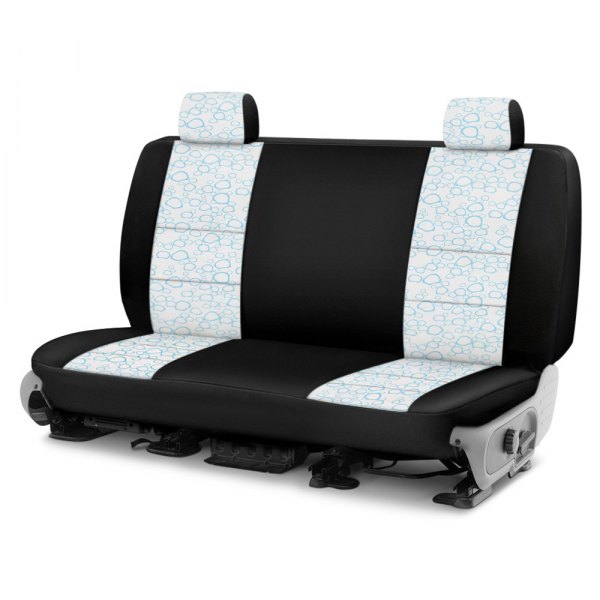 Coverking® - Designer Printed Neosupreme 3rd Row Organic Riverbed Sky over White Custom Seat Covers
