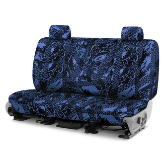 Coverking® - Designer Printed Neosupreme Graphic Tire Tracks 3rd Row Blue Custom Seat Covers