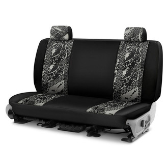 Coverking® - Designer Printed Neosupreme Graphic Tire Tracks 3rd Row Gray Custom Seat Covers