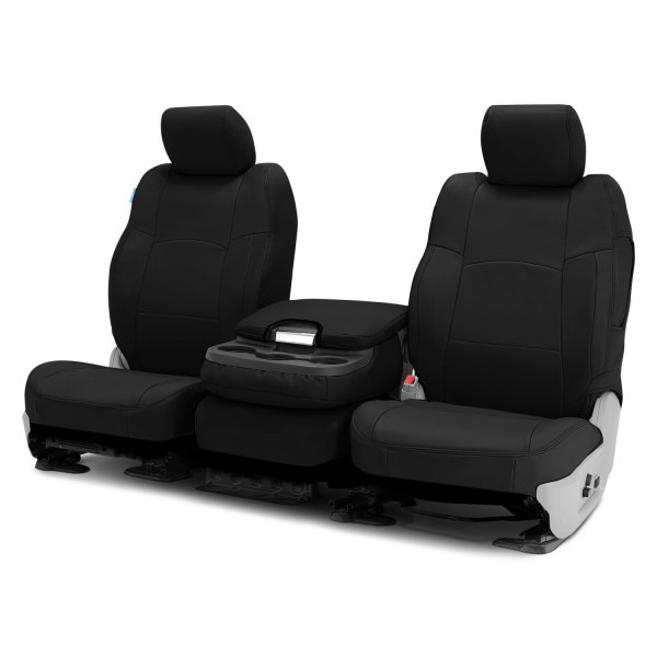Coverking® - Genuine Leather 1st Row Black Custom Seat Covers