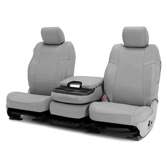 Coverking® - Genuine Leather 2nd Row Gray Custom Seat Covers