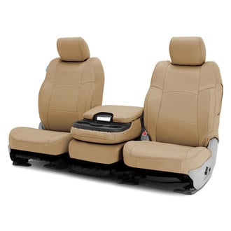 Coverking® - Genuine Leather 2nd Row Beige Custom Seat Covers
