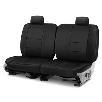 Coverking® - Genuine Leather 2nd Row Black Custom Seat Covers