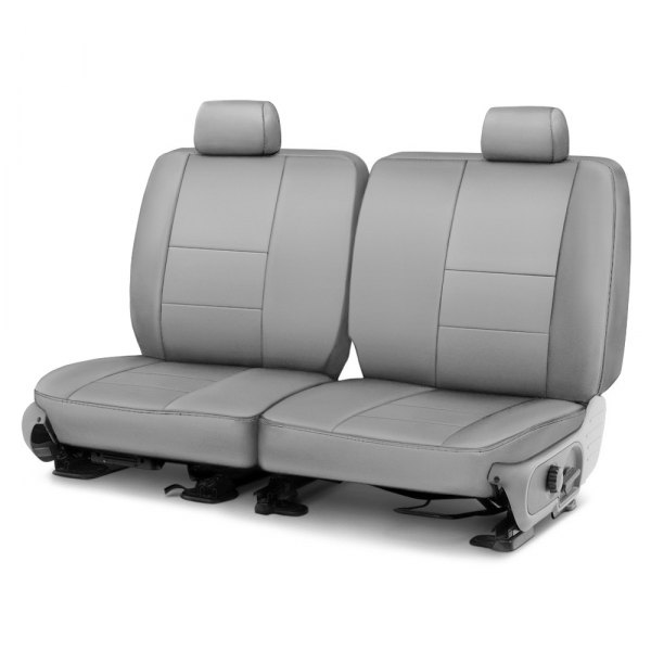 Coverking® - Genuine Leather 2nd Row Gray Custom Seat Covers