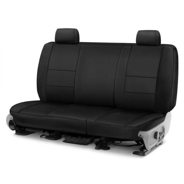 Coverking® - Genuine Leather 2nd Row Black Custom Seat Covers