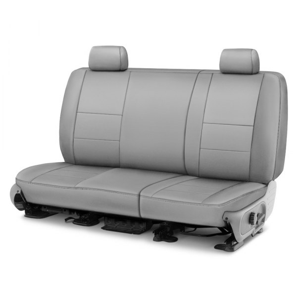 Coverking® - Genuine Leather 1st Row Gray Custom Seat Covers