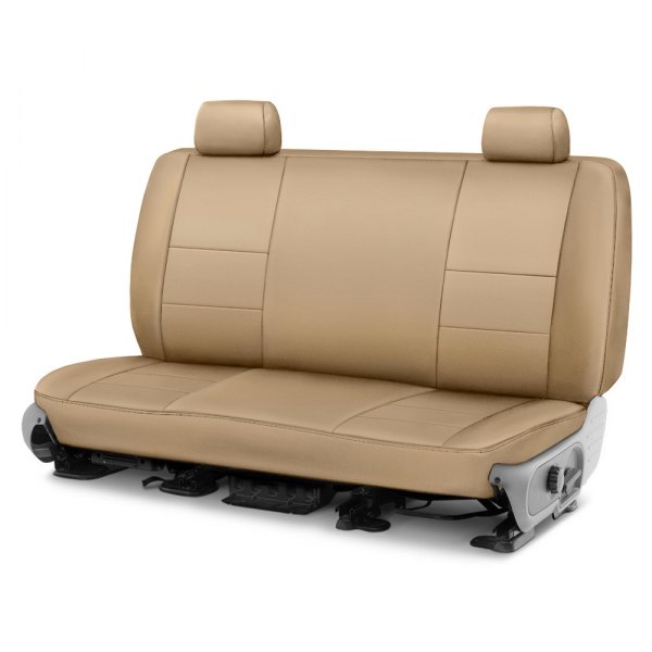 Coverking® - Genuine Leather 2nd Row Beige Custom Seat Covers
