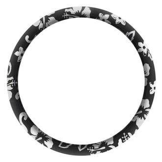 Coverking® - Designer Velour Hawaiian Black Steering Wheel Cover