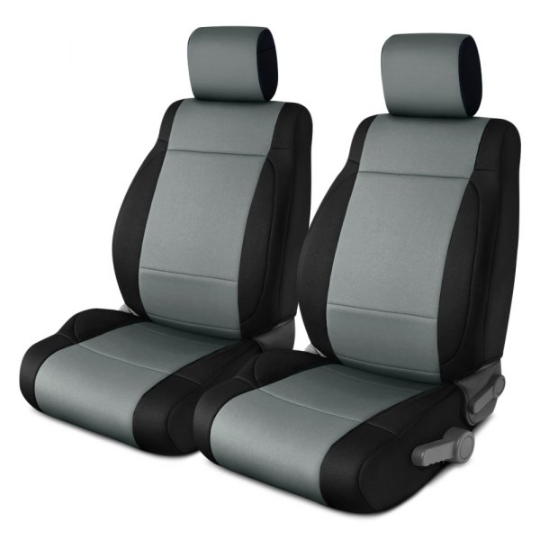 Coverking® - Jeep® Neoprene 1st Row Medium Gray with Black Sides Custom Seat Covers