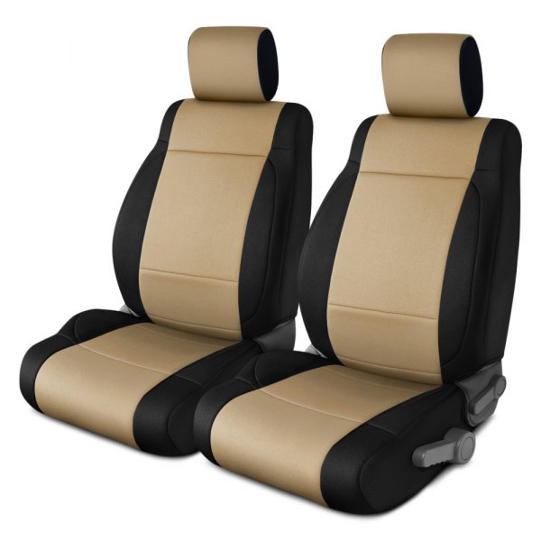 Coverking® SPC214 - Jeep® Neoprene 1st Row Tan with Black Sides Custom ...