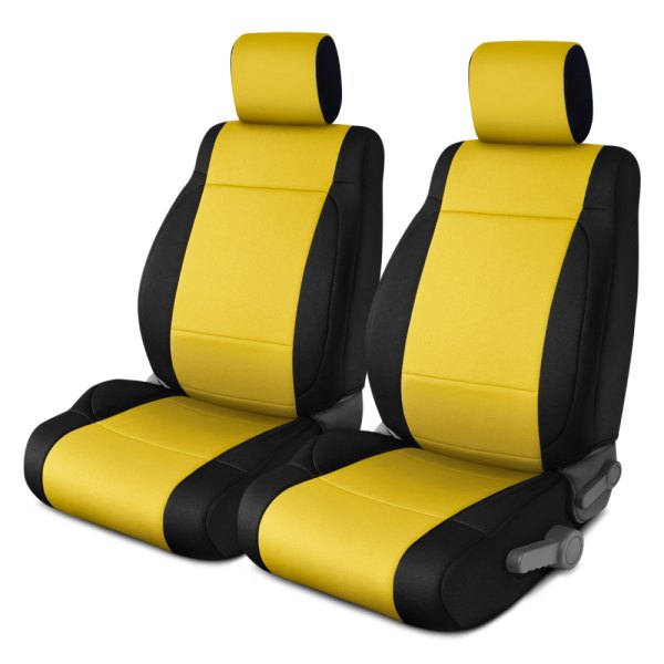 black and yellow car seat covers