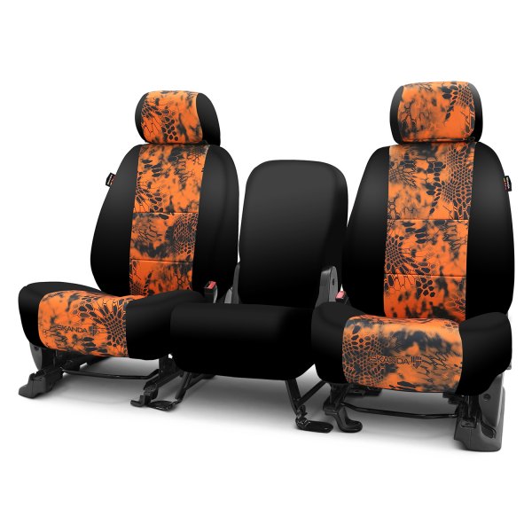  Coverking® - Kryptek™ Neosupreme 1st Row Tactical Camo Inferno & Black Custom Seat Covers
