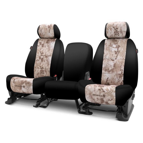  Coverking® - Kryptek™ Neosupreme 2nd Row Tactical Camo Nomad & Black Custom Seat Covers