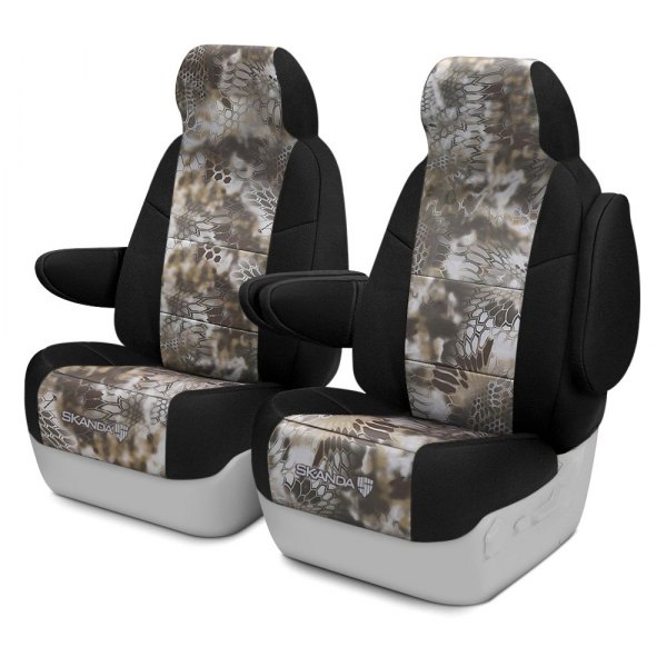  Coverking® - Kryptek™ Neosupreme 1st Row Tactical Camo Banshee & Black Custom Seat Covers