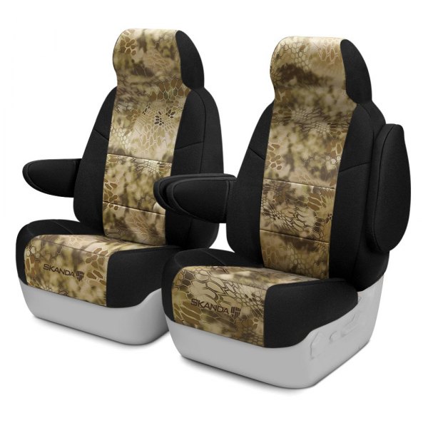  Coverking® - Kryptek™ Neosupreme 3rd Row Tactical Camo Highlander & Black Custom Seat Covers