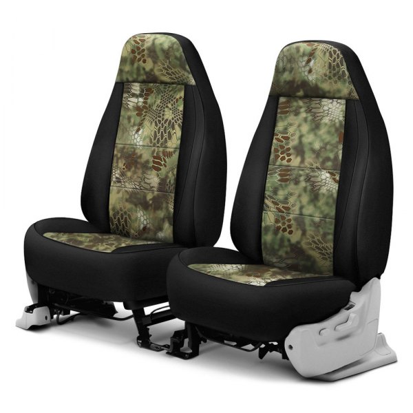  Coverking® - Kryptek™ Neosupreme 1st Row Tactical Camo Mandrake & Black Custom Seat Covers
