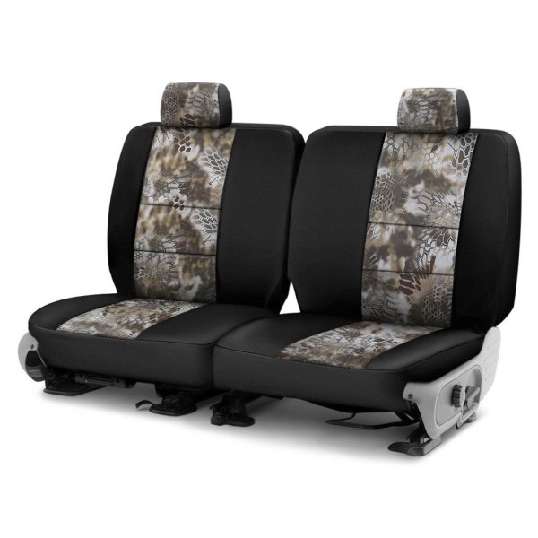  Coverking® - Kryptek™ Neosupreme 3rd Row Tactical Camo Banshee & Black Custom Seat Covers