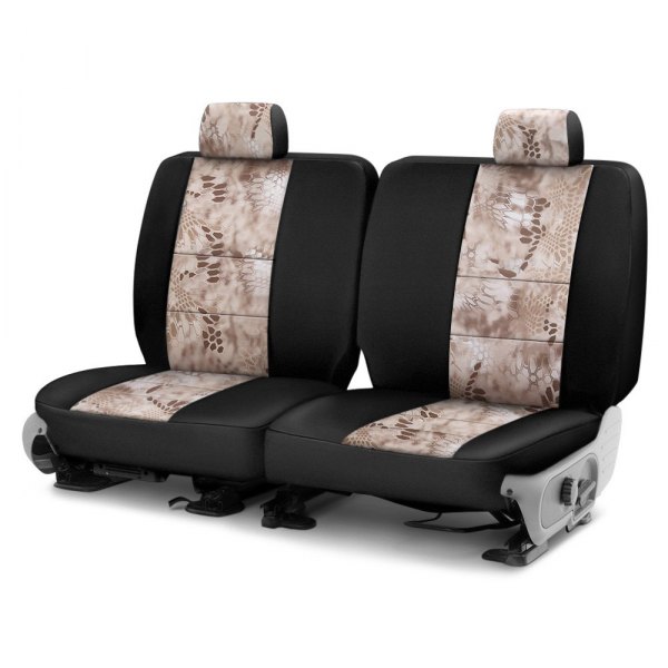  Coverking® - Kryptek™ Neosupreme 1st Row Tactical Camo Nomad & Black Custom Seat Covers