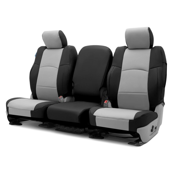  Coverking® - Premium Leatherette 2nd Row Black & Light Gray Custom Seat Covers