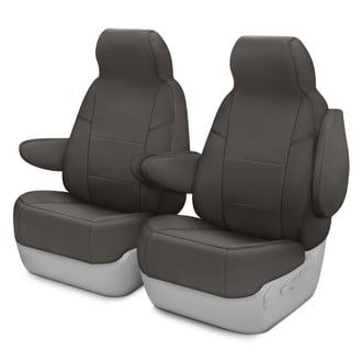 Coverking® - Premium Leatherette 1st Row Charcoal Custom Seat Covers