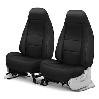 Coverking® - Premium Leatherette 1st Row Black Custom Seat Covers