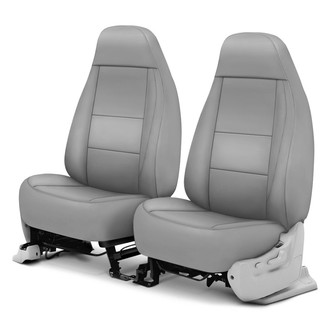 Coverking® - Premium Leatherette 1st Row Light Gray Custom Seat Covers