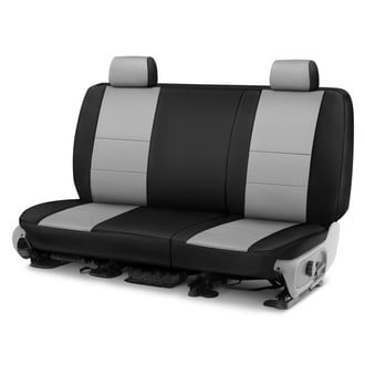 Coverking® - Premium Leatherette 2nd Row Black & Light Gray Custom Seat Covers