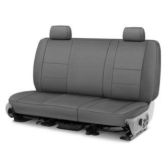 Coverking® - Premium Leatherette 1st Row Medium Gray Custom Seat Covers