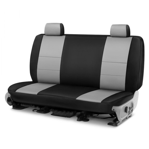 Coverking® - Premium Leatherette 3rd Row Black & Light Gray Custom Seat Covers
