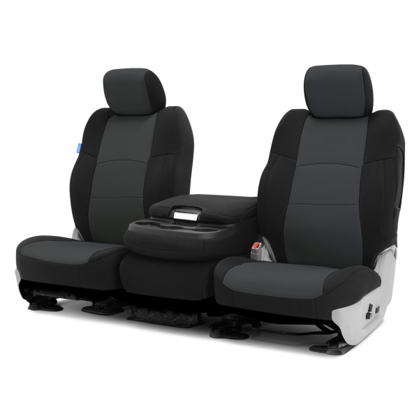 Coverking® - Neosupreme 2nd Row Black & Charcoal Custom Seat Covers