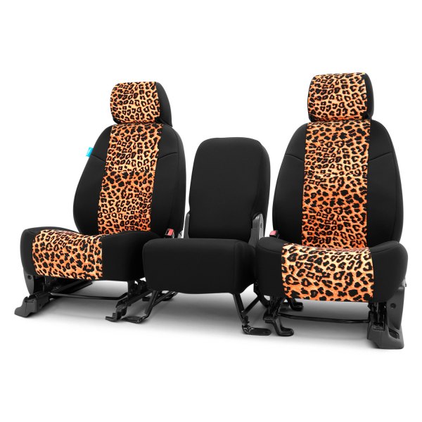 Coverking® - Neosupreme 1st Row Black & Cheetah Custom Seat Covers