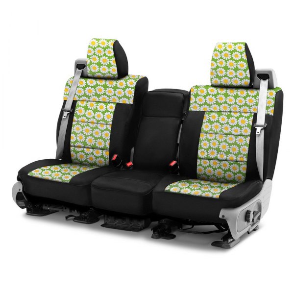 Coverking® - Neosupreme 2nd Row Black & Floral Custom Seat Covers