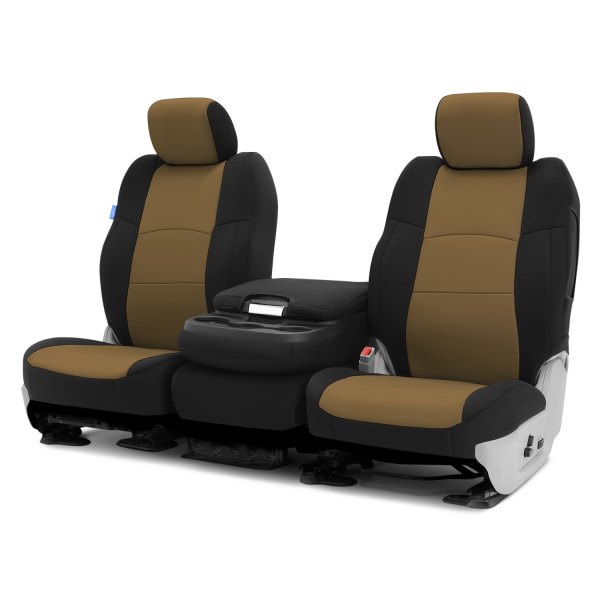 Coverking® - Neosupreme 2nd Row Black & Tan Custom Seat Covers