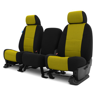 Coverking® - Designer Printed Neosupreme Houndstooth 2nd Row Yellow Custom Seat Covers