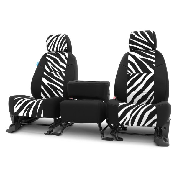Coverking® - Neosupreme 1st Row Black & Zebra Custom Seat Covers