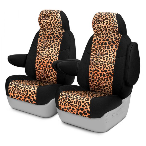 Coverking® - Neosupreme 2nd Row Black & Cheetah Custom Seat Covers