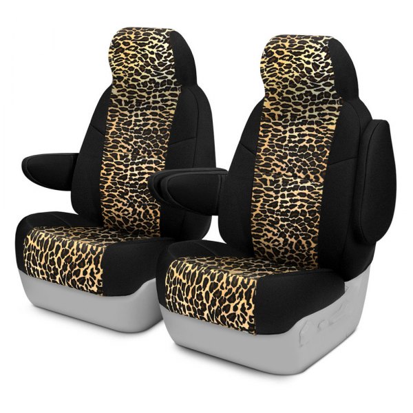 Coverking® - Neosupreme 3rd Row Black & Leopard Custom Seat Covers