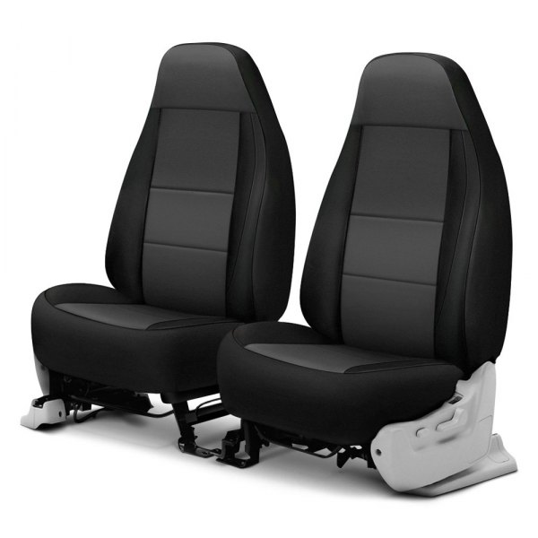 Coverking® - Neosupreme 1st Row Black & Charcoal Custom Seat Covers