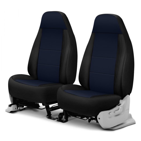 Coverking® - Neosupreme 1st Row Black & Navy Blue Custom Seat Covers