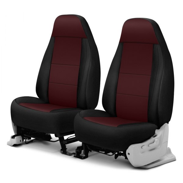 Coverking® - Neosupreme 1st Row Black & Wine Custom Seat Covers