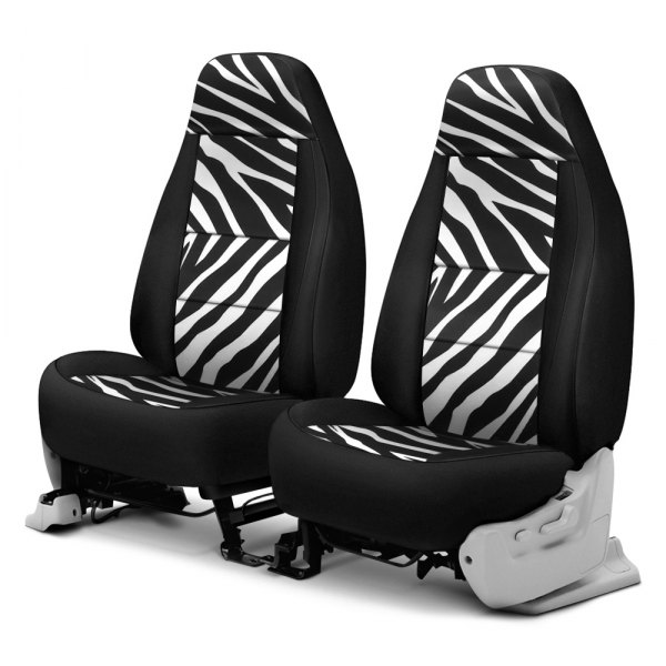 Coverking® - Neosupreme 1st Row Black & Zebra Custom Seat Covers